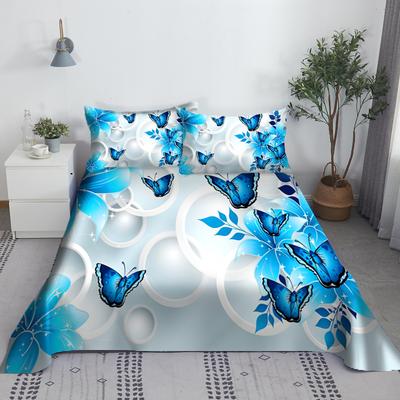 Farbenfrohe Schmetterlings-Bettwäsche-Set Weiches Bettlaken 3D-Bettwäsche Digitaldruck Bettwäsche Queen-Size-Bettwäsche-Set Modisches Design