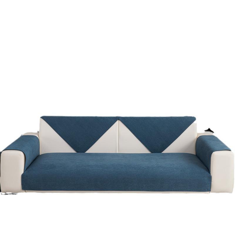 Gray Chenille Non-Slip Sofa Cushions and Backrests for All Seasons