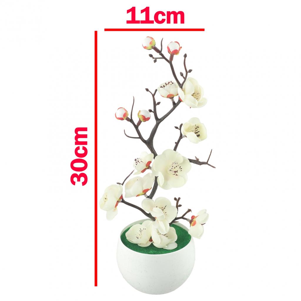 Indoor Artificial Plants Office Art Blossom Plum Bonsai