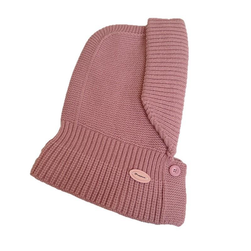 Korean Balaclava Hat Women's Winter Warm Hat Scarf Integrated Couple's Ear Protection Wool Knitted Hat