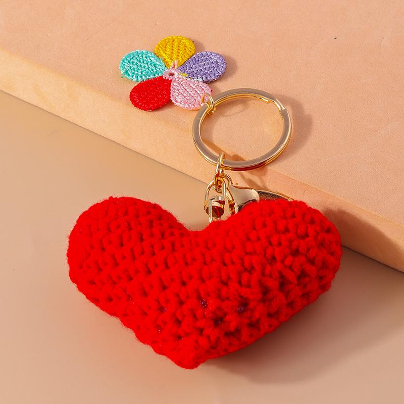 Niedliche Handgestrickte Cartoon-Tier Biene Welpen Schlüsselanhänger Gehäkelte Liebesherz Schlüsselanhänger Anhänger Handtaschen Dekor Damen Mädchen Schmuck Geschenke