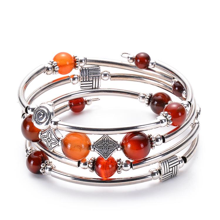 Beaded Natural Stone Wrap Bracelet Bohemian Multi-Layer Charm Bracelet, Perfect Gift for Women On Mother's Day or Valentine's Day