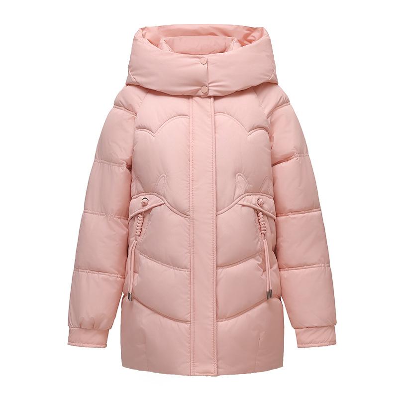 Korean version of cotton clothes women's medium and long 2025 winter new warm thickened hooded cotton-padded clothes loose and thin casual jacket