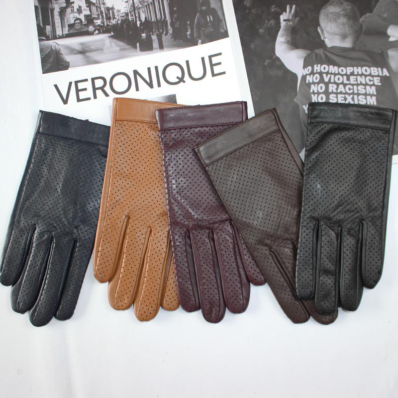 Men's sheepskin gloves colorful driving thin breathable touch screen spring and autumn
