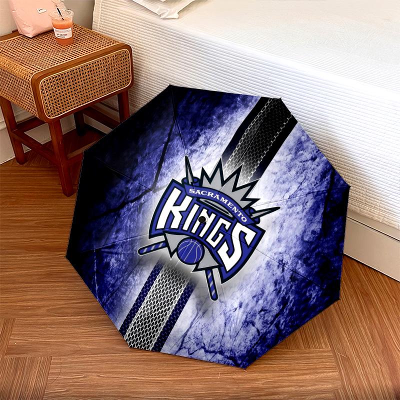Sacramento Kings2pattern, automatic folding umbrella, portable and foldable design, 8 ribs, a Christmas or birthday gift.