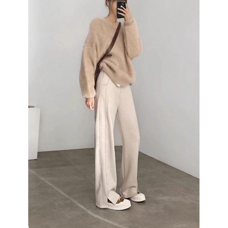 Womens Wide Leg Pants Casual Trousers With Polyester And Elastane For Spring Autumn Comfortable Fit