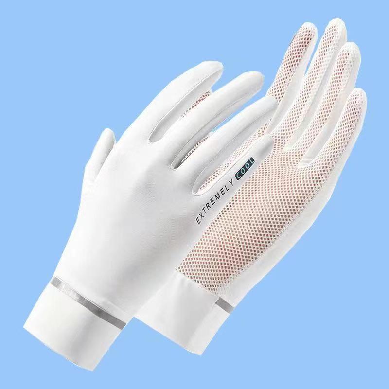 Women's Summer UV Protection Ice Silk Fingerless Gloves - Breathable, Touchscreen, Cycling, Electric Vehicle Safe