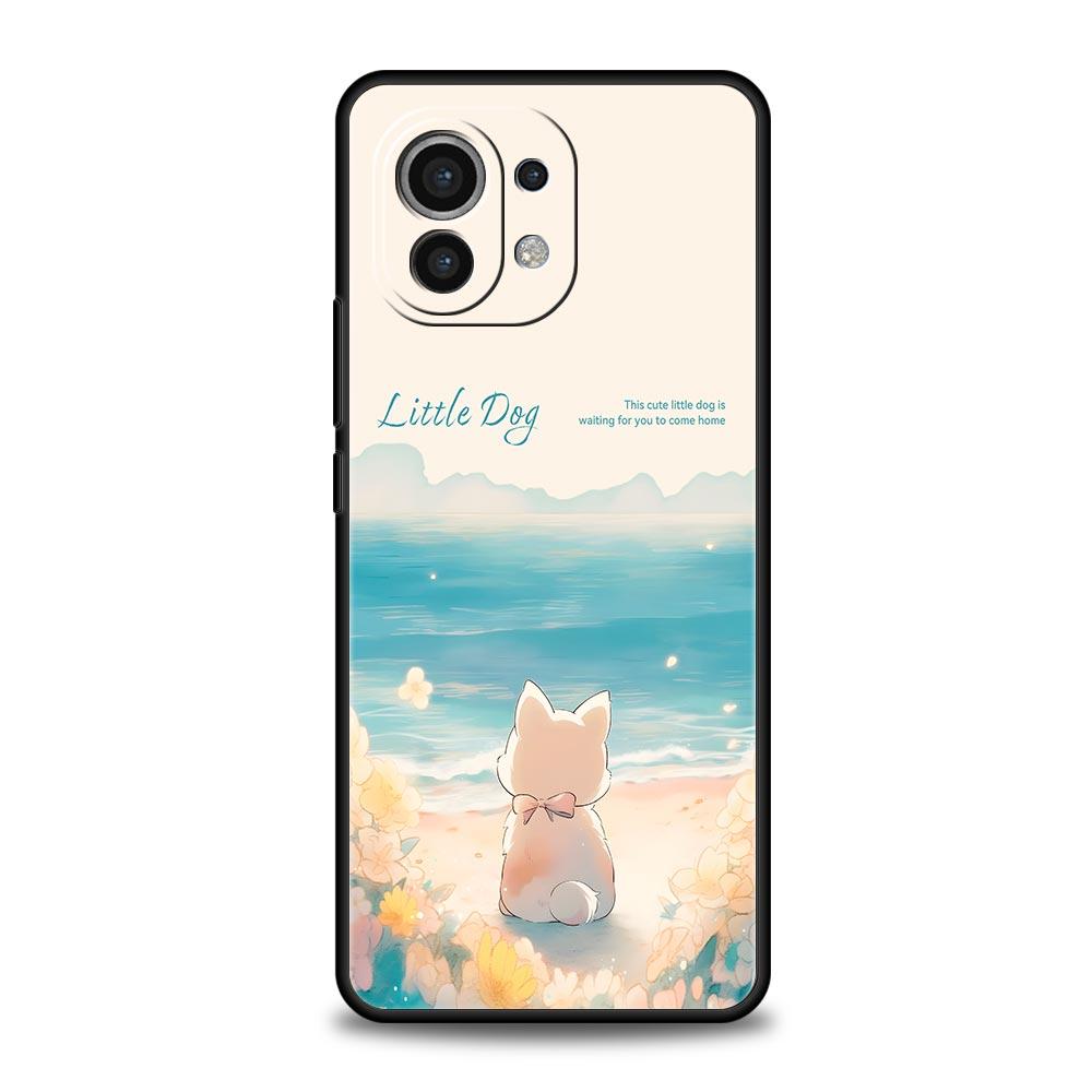 Cute Cartoon Dog Seaside Rabbit Phone Case For Xiaomi Mi 17 15T 15 14 14T 13T 12T Pro 12 13 Lite 5G 11T Poco X6 X7 X5 Pro Cover