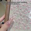 1 Stück 5D Weiche Relief-Kirschblüten-Nagelsticker Selbstklebende Blumendecals zur Nagelkunst-Dekoration, Einfach anzubringendes Press-On-Design