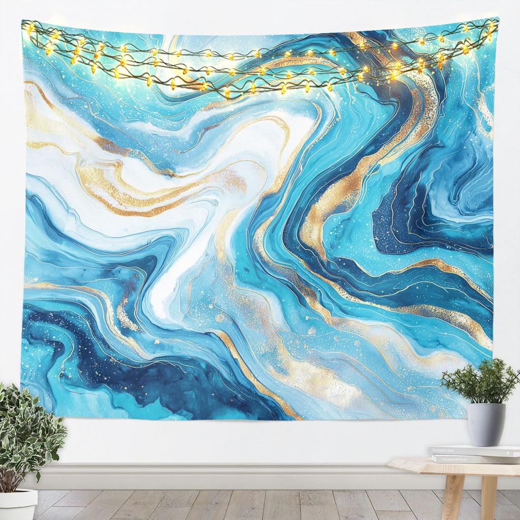 Modern Geometric Tapestry Brown Patchwork Texture Retro Wall Art for Living Room Bedroom Modern Art Wall Hanging Blanket Luxury