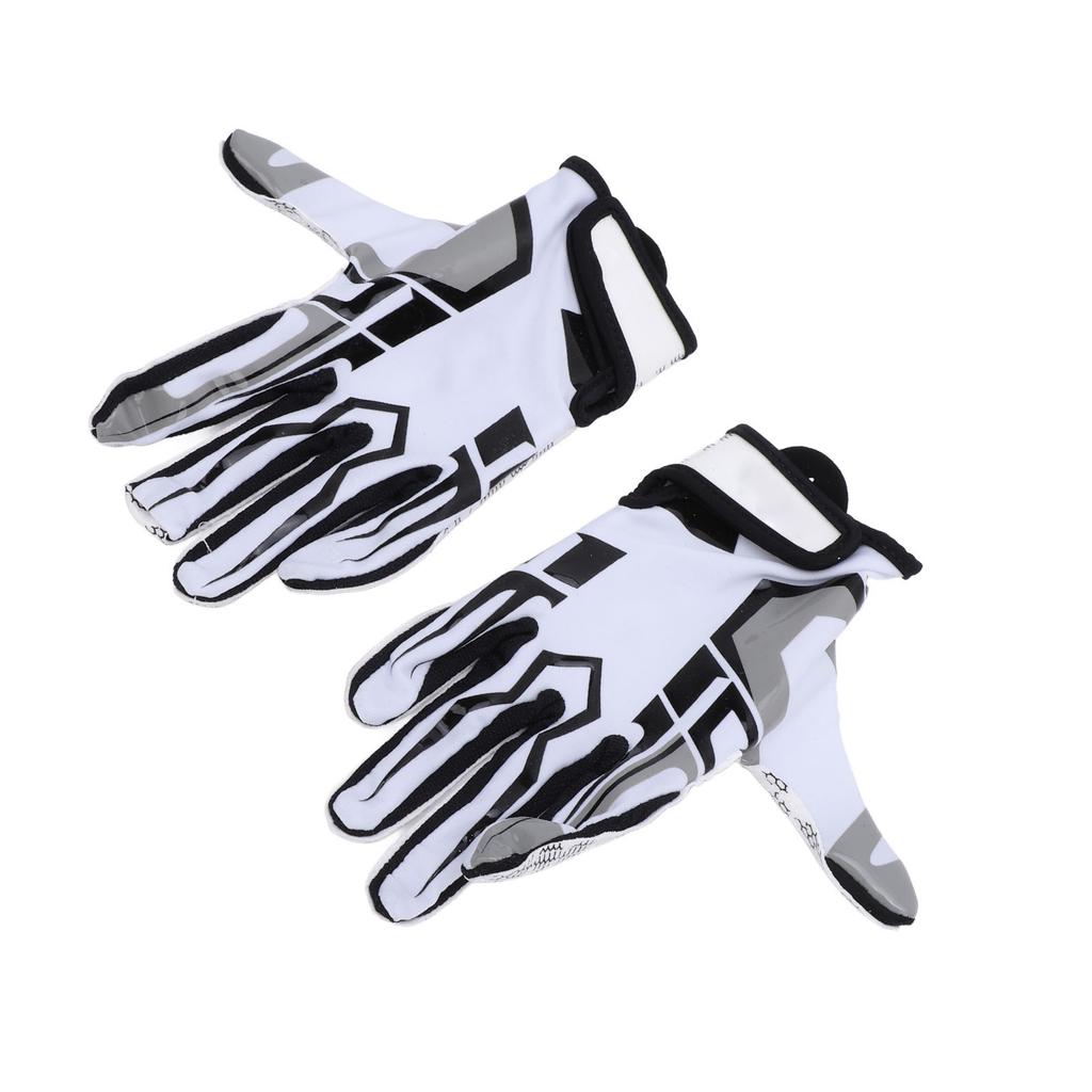 Kids Football Gloves Anti Slip Silicone Breathable Soft Elastic Adjustable Wrist White Youth Wide Re