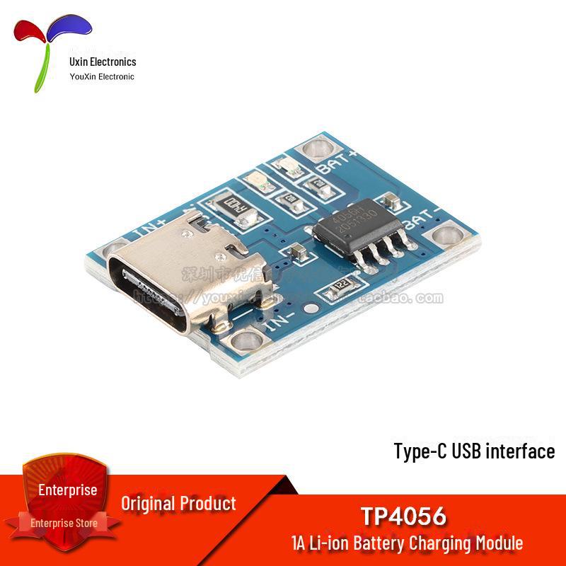 

TP4056 1A Type-C USB Lithium Battery Charging Module 87612