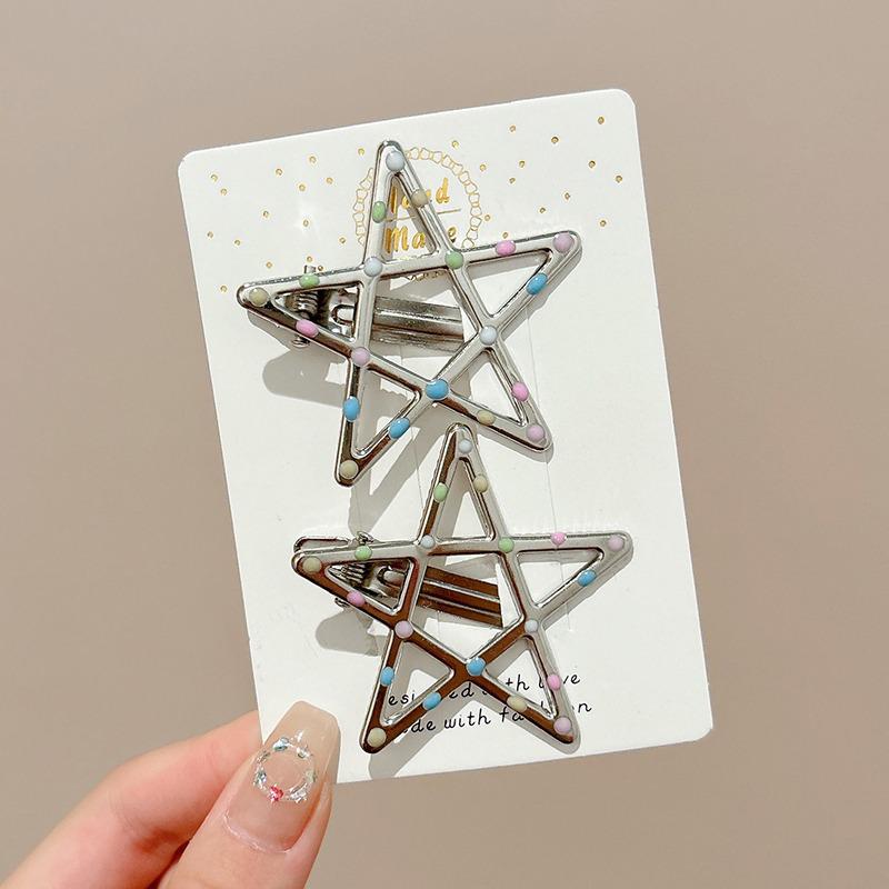 Zhao Lusi Polka Dot Metal Duckbill Hair Clip - Cute Women's Side Bangs Headdress Hairpin