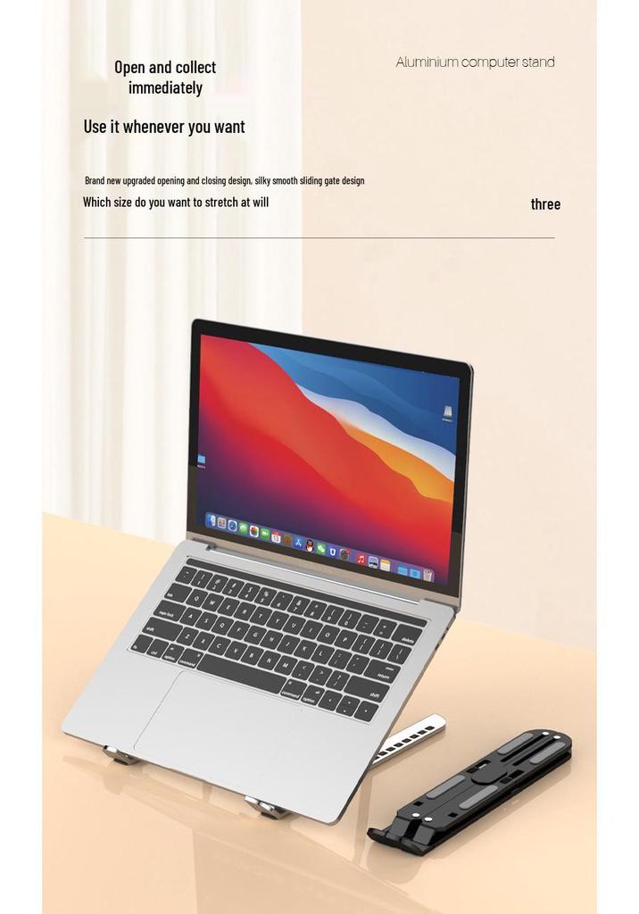 Adjustable Aluminum Laptop Stand: Heat Dissipation, Strong Load Bearing, Lightweight, and Portable