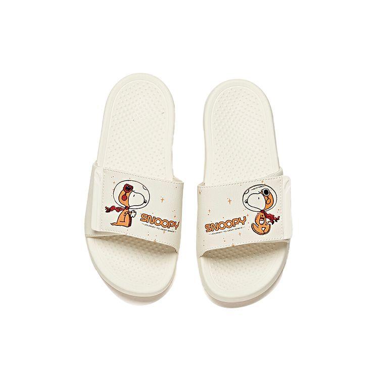 Anta Snoopy X  Lifestyle Series Comfortable Silent Slide Sandals Women Footwear White Yellow 922126993-3