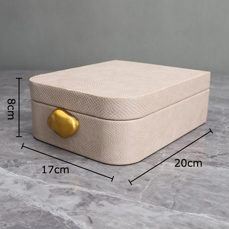 Creative Leather Decorative Box Jewelry Boxes Dresser Table Desk Decoration Cosmetic Jars Exquisite Earring Jewelry Storage Jar