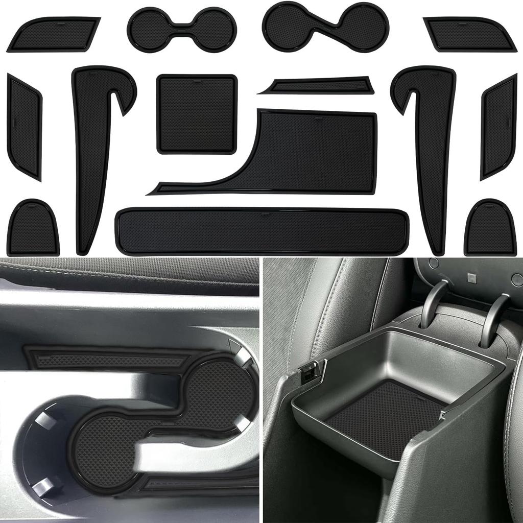 Center Console Liner for Hyundai Kona Accessories (SEL Convenience, N-line, Limited) 2024 2025, Cup Holder Mat, Non-Slip Dust Interior, Rubber