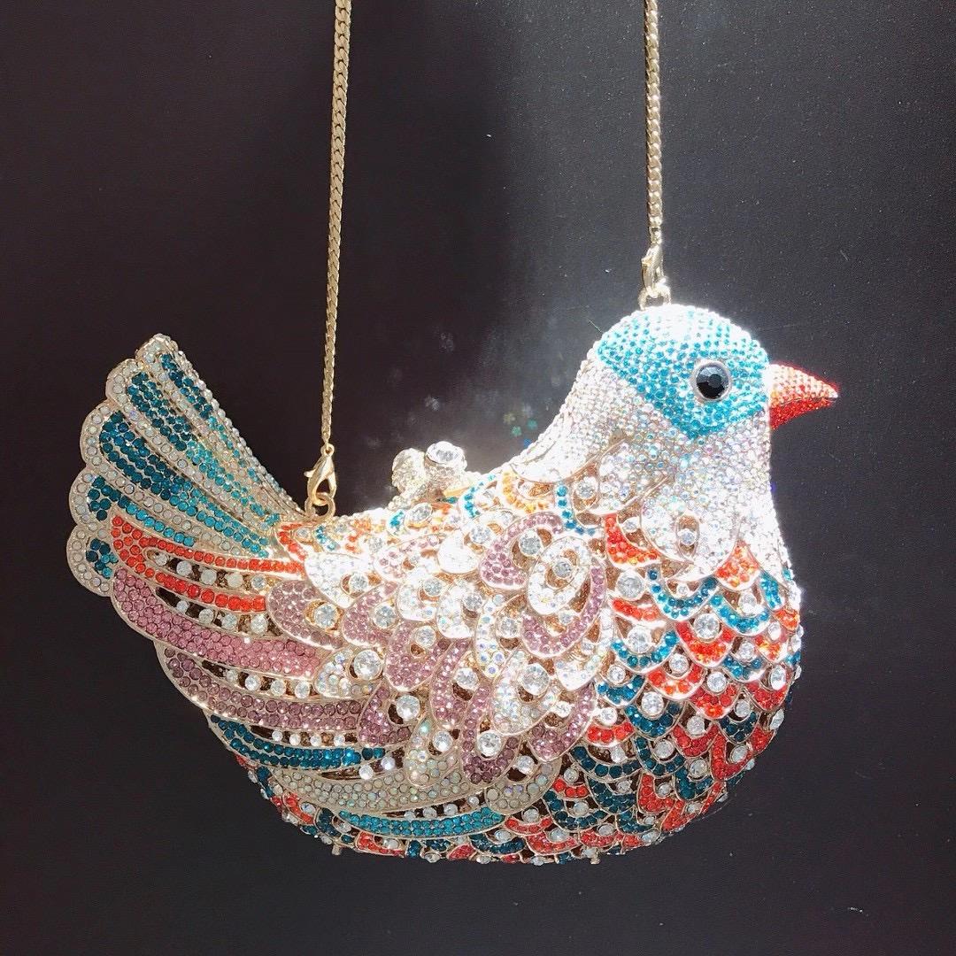 

Silver/Gold Bird Shape Rhinestone Evening Clutches Luxury Diamond Wedding Purses WHTUOHENG Women Crystal Party Cocktail Handbags 19cmX14cmX5.5cm