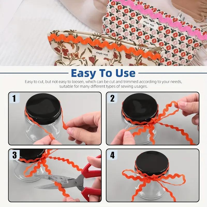 15 Yard Dalga Kenarlı Şerit Kendin Yap Giyim S şeklinde Elbise Süslemesi Geniş Zikzak Şerit Dekorasyon İçin Kullanılır 5mm Genişlik