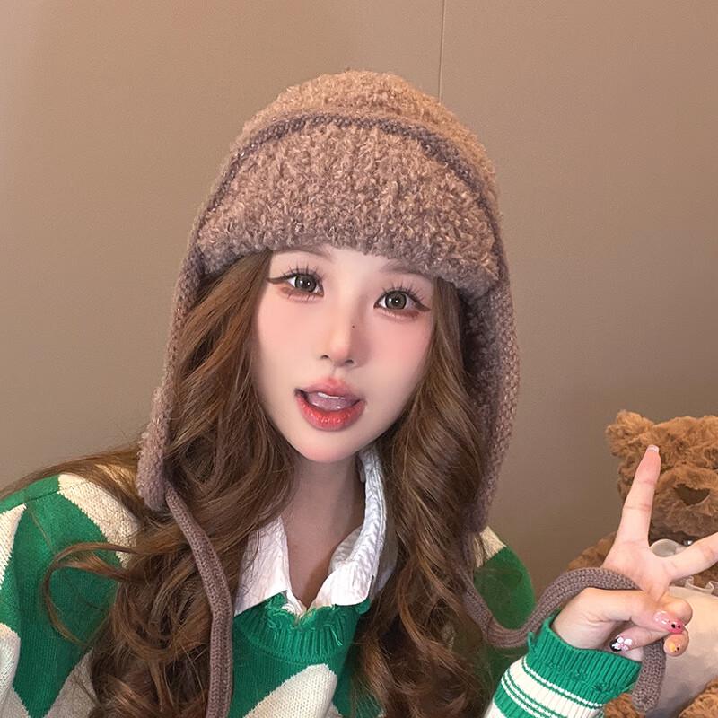 MEET SUNNY Lamb Fleece Knitted Beanie One Size