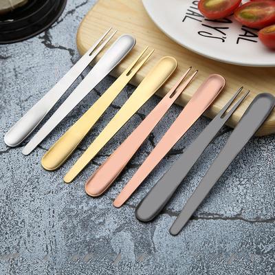 Rong Exhibition Stainless Steel Fork West Cutlery Fruit Fork Dessert Spoon Fork Gift Cake Fork Two-plate Gold-plated Black Spoon Fork