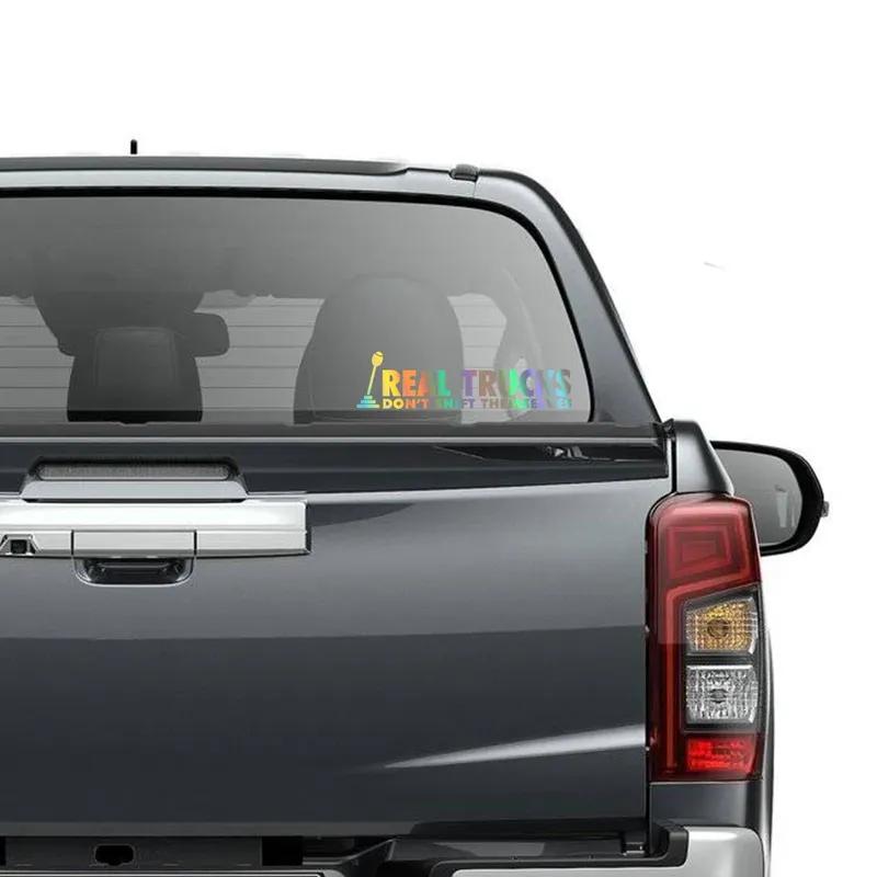 Car Window Sticker Real Trucks Don't Shift Themselves Fit Truck Vinyl Film Decor Decal For Ford F150 Chevrolet Silverado Pickup