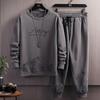Pockets Jogging Suit Men's Mountain Print Casual Tracksuit Set with O-neck Sweatshirt Jogger Pants for Autumn Winter Men