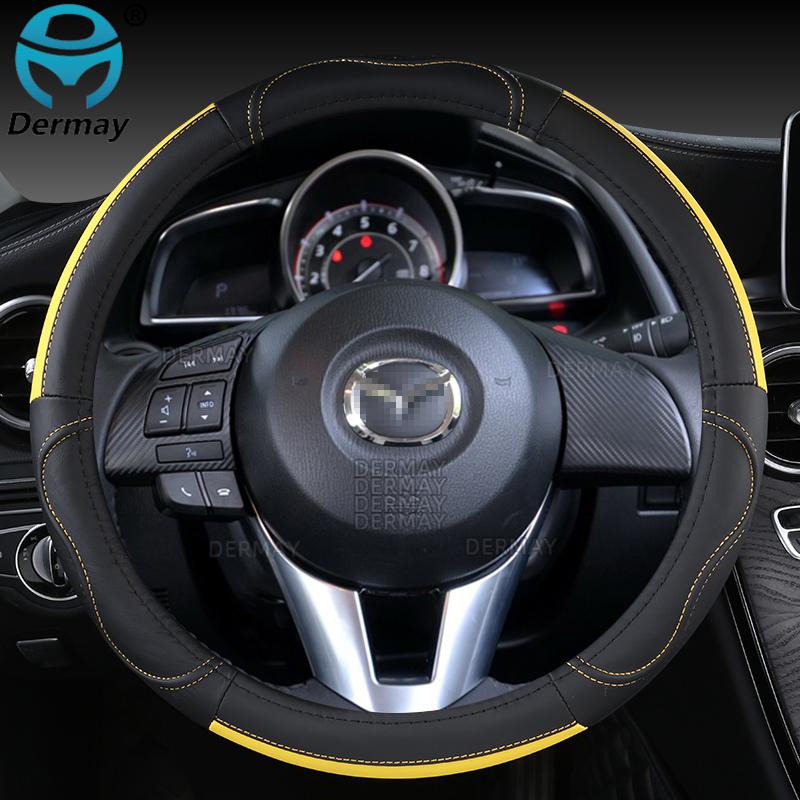 Per Mazda 2 Mazda Demio 2002~2022 Coprivolante Auto in Vera Pelle Pelle di Mucca Accessori Auto Sportivi
