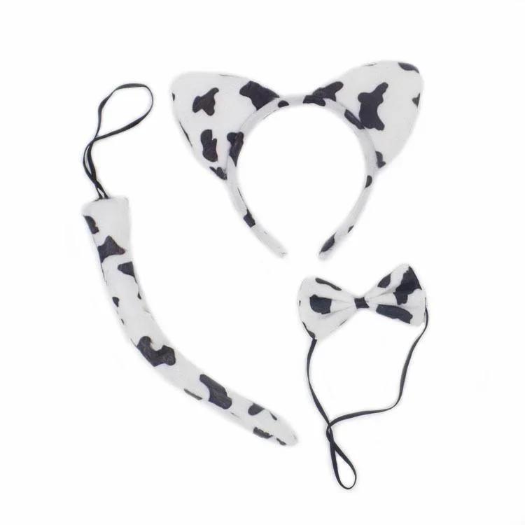 Set di animali per bambini da 3 pezzi con orecchie e coda Set di fasce per accessori per costumi Costume di Natale di Halloween