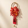 Traditional New Year Decorations with Bell Exquisite Spring Festival Decoration Handcrafted Bamboo Ring Pendants Entrance Door