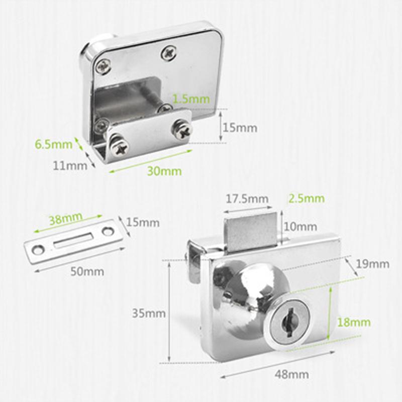 Display Case Cabinet Lock Drawer Latch Locker Replacement Safety Security Showcases Tubular Head Attachment Zinc Alloy