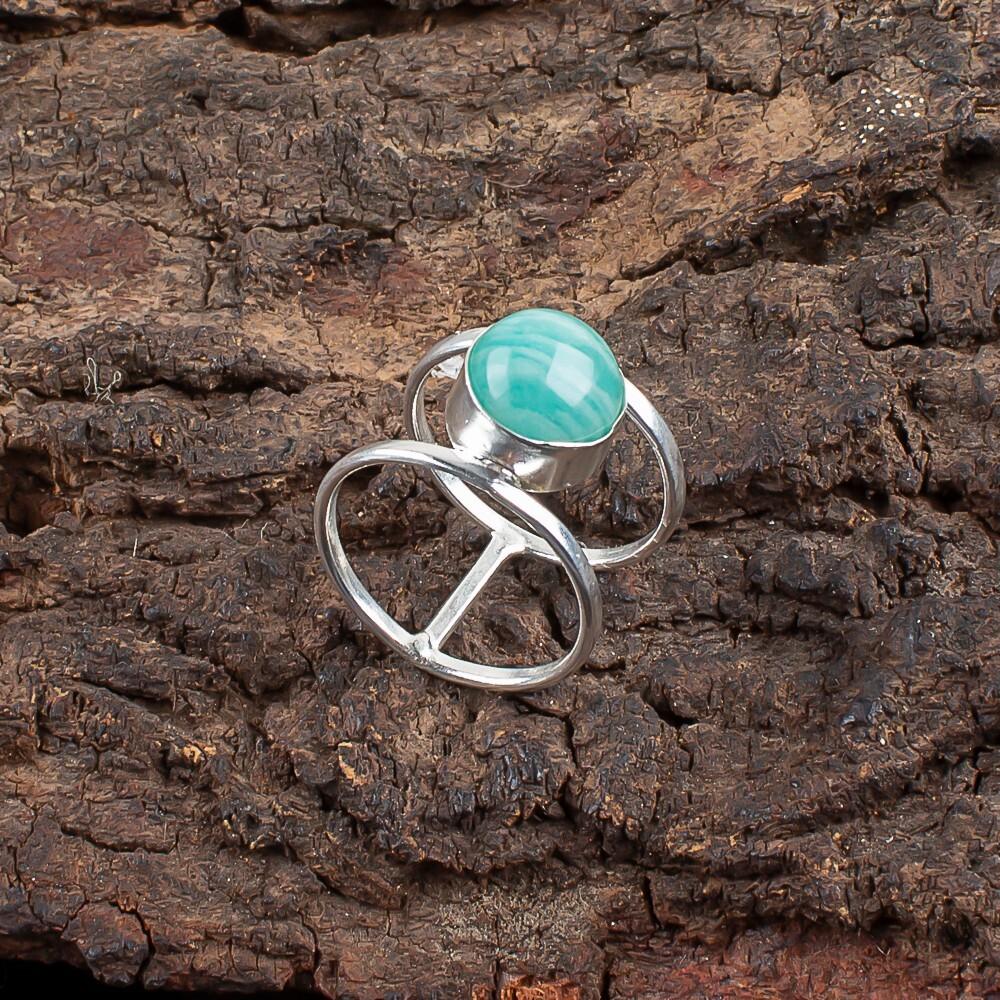 Natural Amazonite Gemstone 925 Sterling Silver Jewelry Handmade Statement Ring RR-13-22