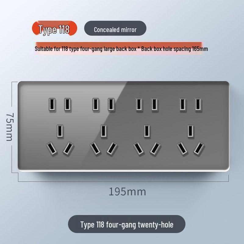 Star Series Glossy 86 Type Dual-Control Switch Socket Set