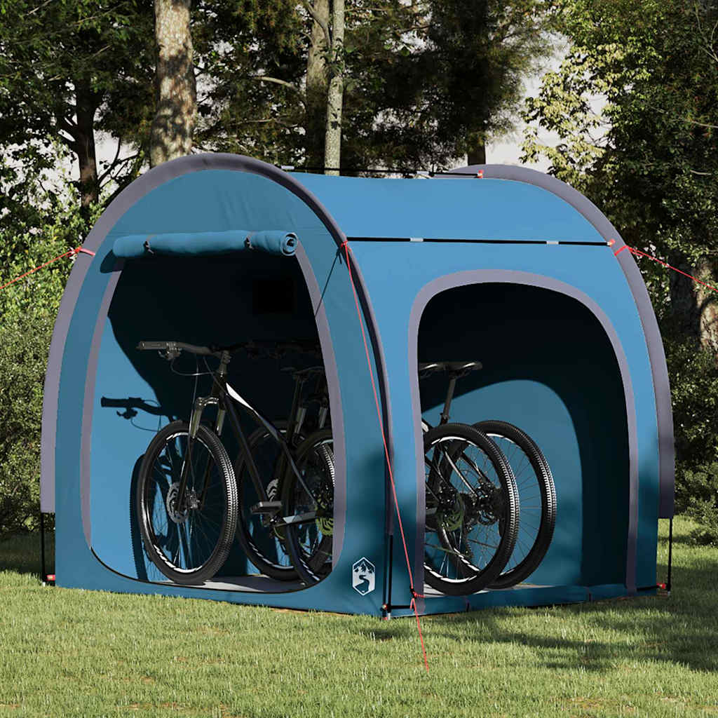 Blaue Fahrradgarage mit Dach und Stauraum 218 x 156 x 180 cm