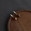 Retro Melaard Tiger's Eye Handmade French Light Luxury Stud Earrings for Women