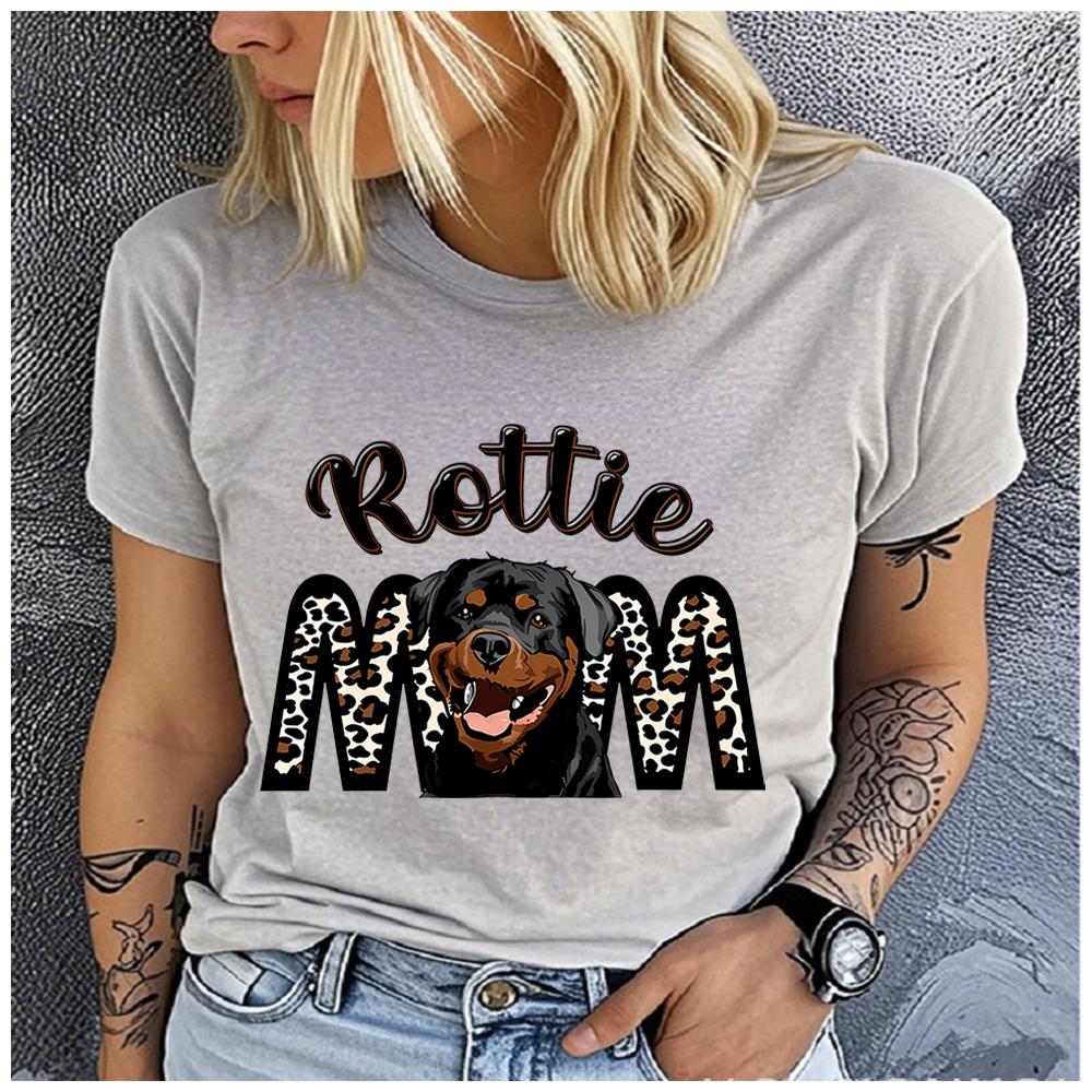 Unisex Polyester 100% SPHYNX MOM Print T-Shirt Loose round Neck Casual Short Sleeve Fashion Top for Summer