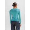 BoSS Women S Regular Fit Virgin Wool Knit Sweater Open Blue 50492551483 
