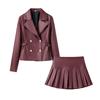 Spring 2025 Women's European & American Style Double-Breasted Jacket and Skirt Set