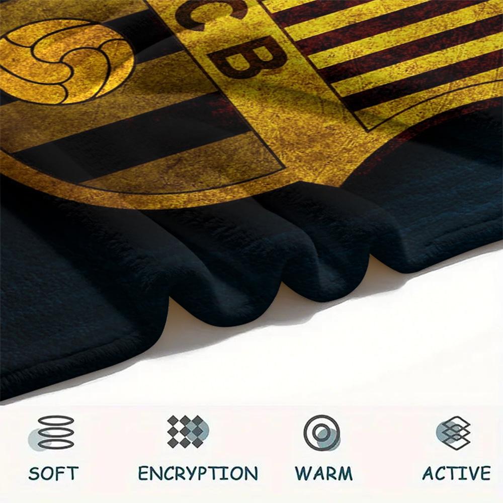 FC Barcelona  Print Flannel Blanket, High Quality Comfortable for All Seasons, Home Decor, Warmth and Comfort