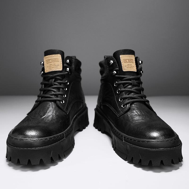 

Модная мужская обувь Стильные мужские кроссовки 2024 Роскошные мужские удобные ботильоны для мужчин Кожаные ботинки для мотокросса Новые мужские повседневные туфли 43 чёрный