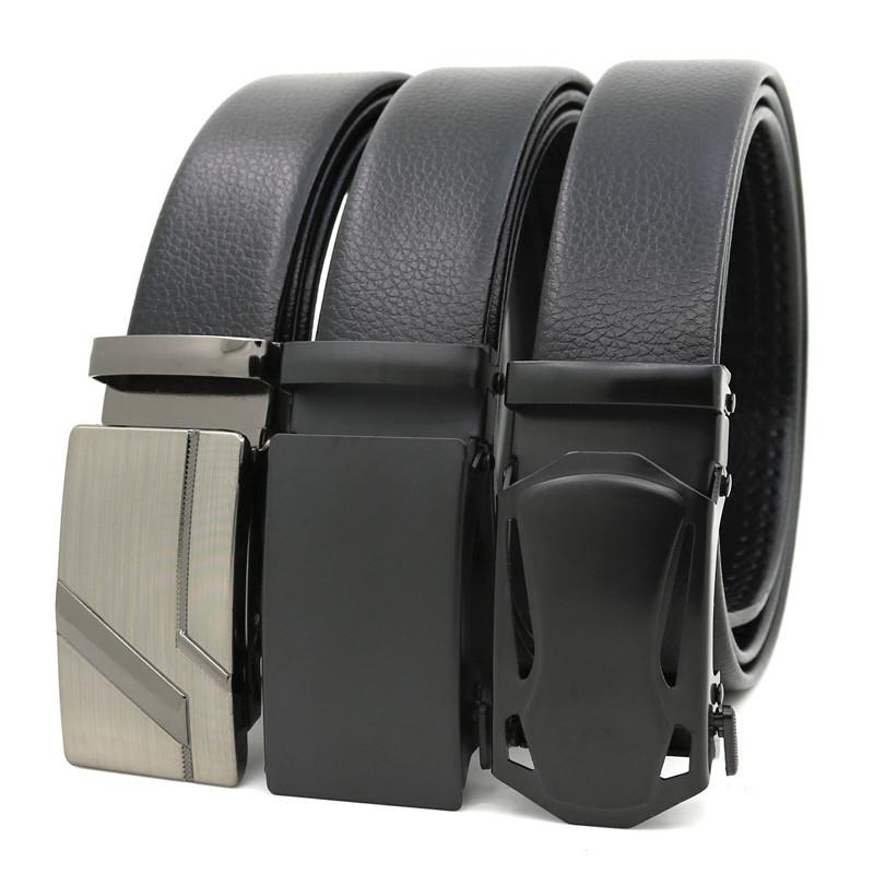 Hi Men's Leather Belt Luxury Designer Belts Men High Quality Male Metal Buckle Belt