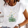 (Aziatische maat) Vrouwen Plant Mooie Bloem Trend Leuke Korte Mouw Print Tee Top T-shirt Dame Vrouwelijke Kleding Zomer Mode Casual Grafische T-shirt
