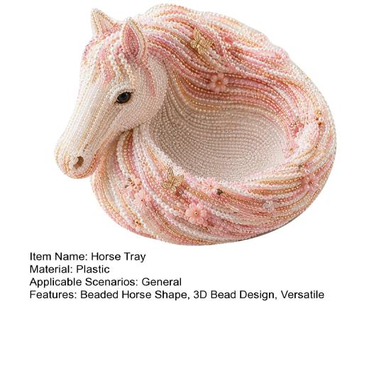Beaded Horse Kit, DIY 3D Beaded Animal Tray Craft Kit with Colorful Horse Beads, Jewelry Organizer for Keys Coins Storage And Decorative Home Accent