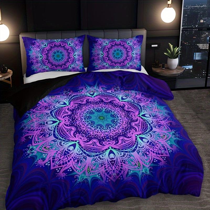 3pcs Bohemian Mandala Duvet Cover Set1 Duvet Cover + 2 Pillowcase Without Pillow Insert, Soft Breathable HD Printing Bedding Set
