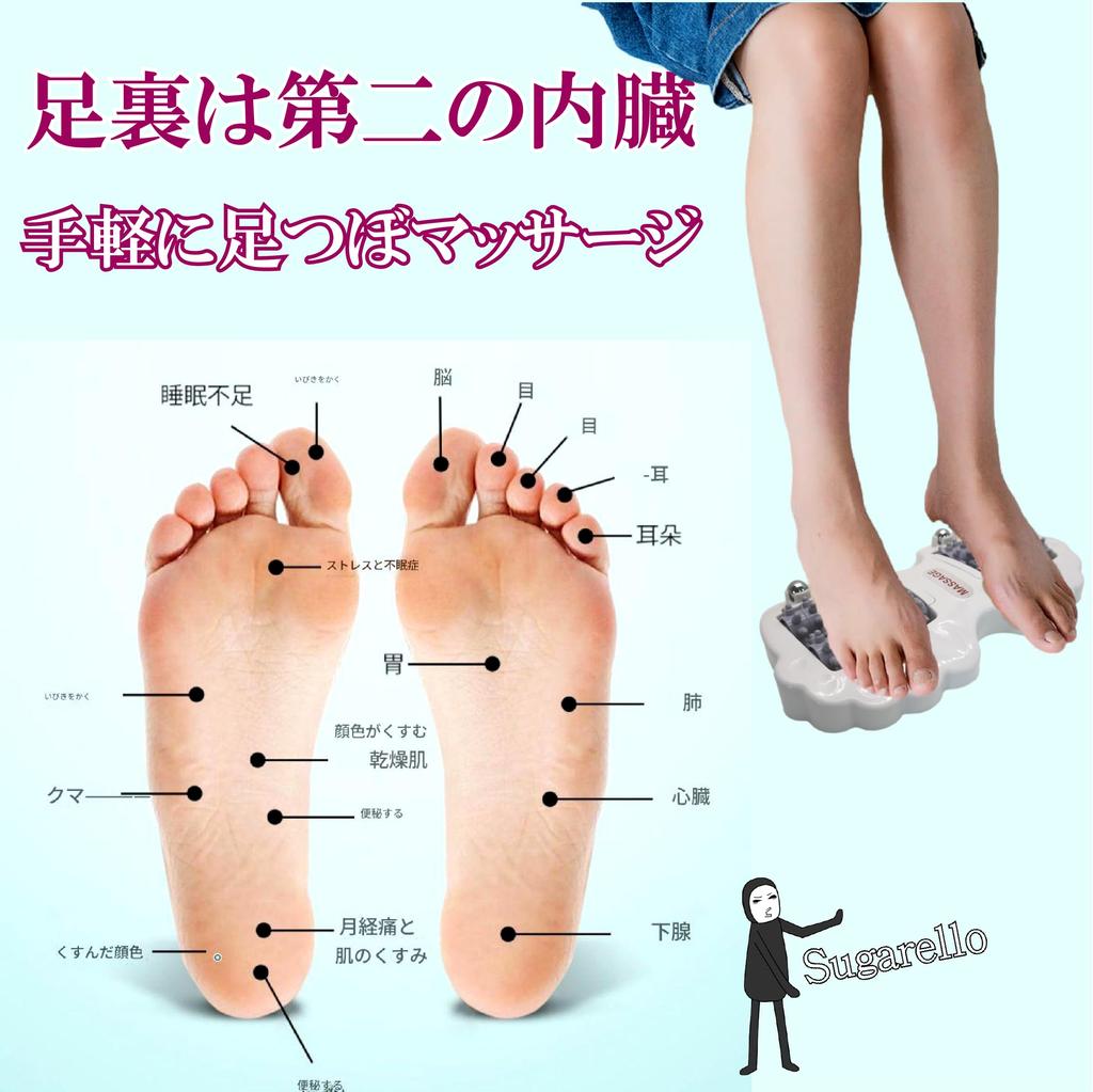 Sugarello Foot Improves Relieves and Fatigue with Foot Reflexology and Shiatsu Massager, Circulation, Relaxes, Stress, Roller, Acupressure,