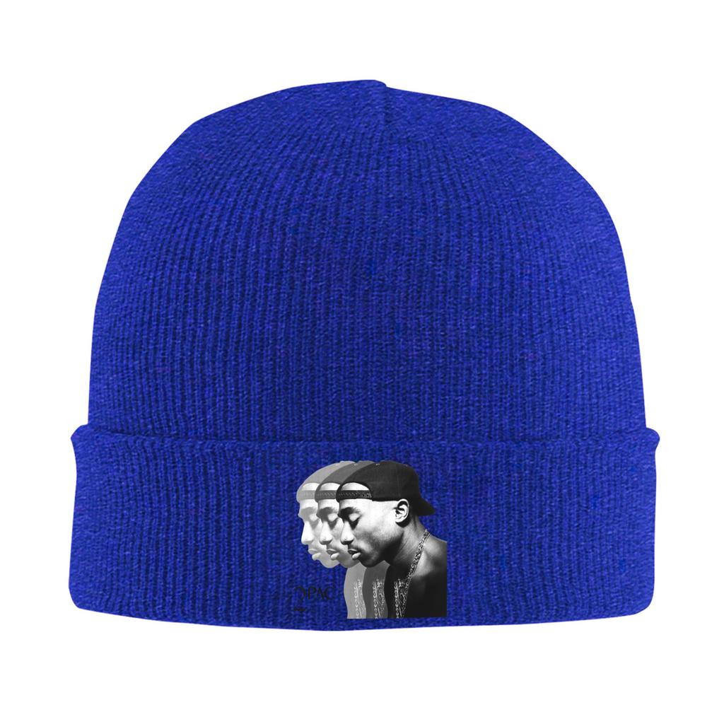 Rapper Tupac 2pac Graphic Printed Bonnet Hats  Beanie Hats Spring Graphic Knitting Hat Retro Men Women Unisex Gym Warm Cap