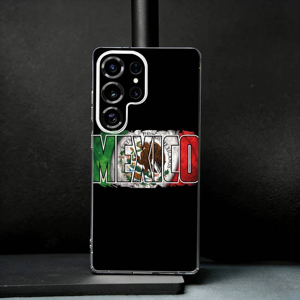 

Mexico National Emblem Flag Phone Case For Samsung S25,S24,S21,S22,S23,S30,Ultra,S20,Plus,Fe,Note,10,9,5G Transparent Cover Samsung S30Ultra5G