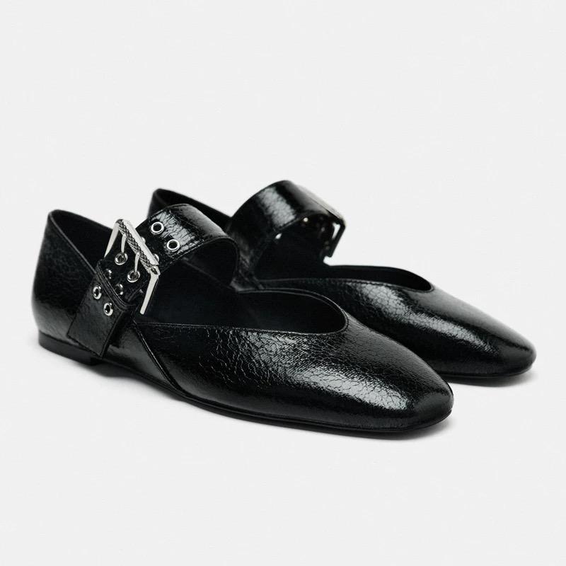 Ayakkabı Kadın Babetler Sığ Ağızlı Sonbahar Sivri Burun Loafer'lar Babetler Yeni Sonbahar Leopar Retro Elbise Ayakkabıları
