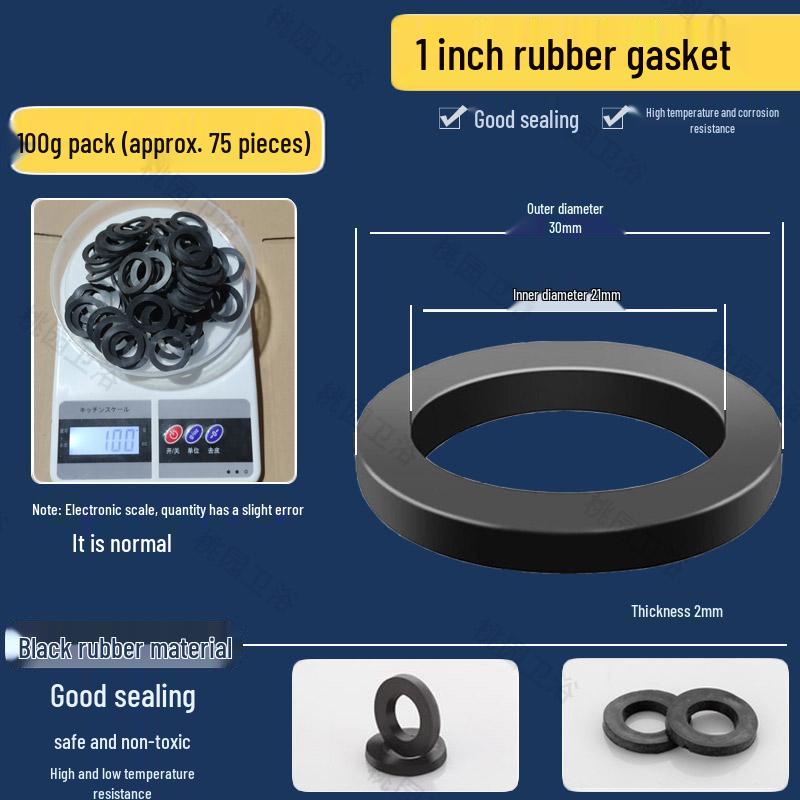 Waterproof Rubber Gasket Pad for Shower Hose & Water Meter - Fits 3/8", 1/2", 3/4", 1" Size Washers