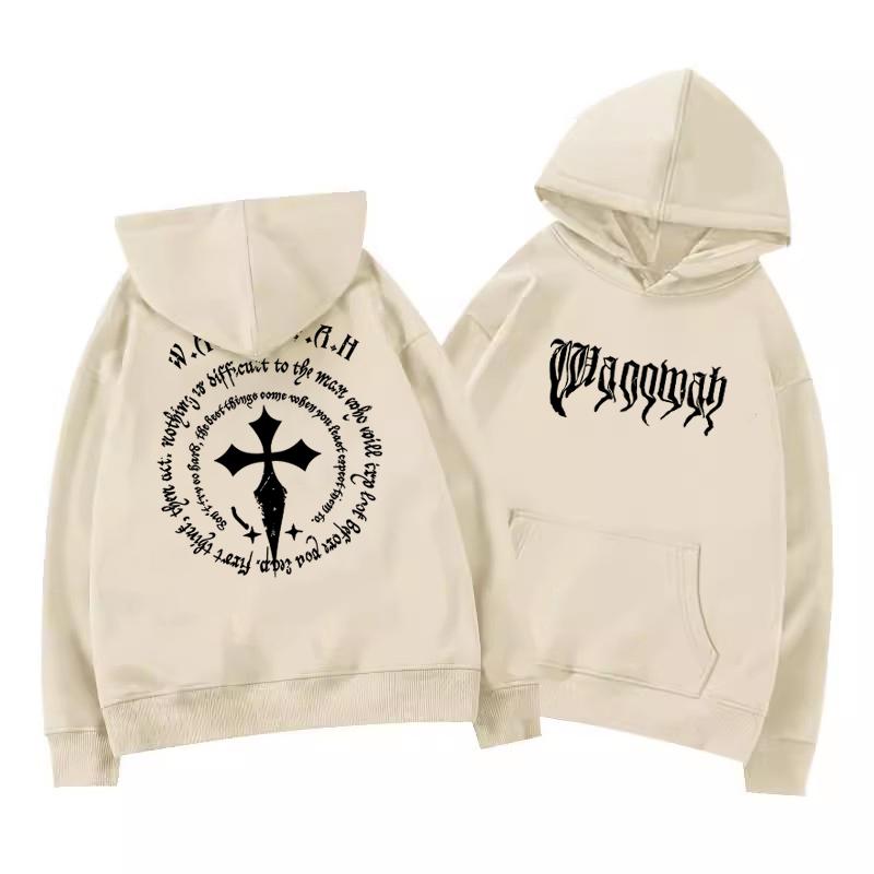 Super Stylish European American Street Design Niche Adult Men's Autumn Winter Fleece Warm Outdoor Loose Soft Hooded Sweatshirt